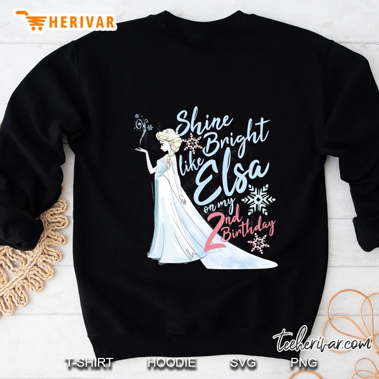 Frozen Elsa Shine Bright On My 2Nd Birthday Sweatshirt