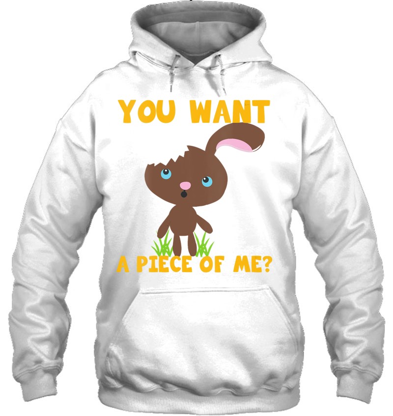 Womens Chocolate Bunny You Want A Piece Of Me Funny Easter Meme V-Neck Mugs