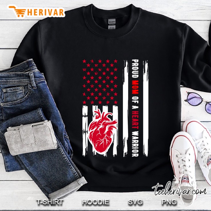 Proud Mom Of A Heart Warrior Chd Awareness Pullover Sweatshirt