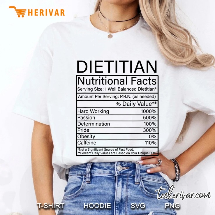 Dietitian Nutritional Facts Funny Sayings Quotes Humor Gift Ladies Tee