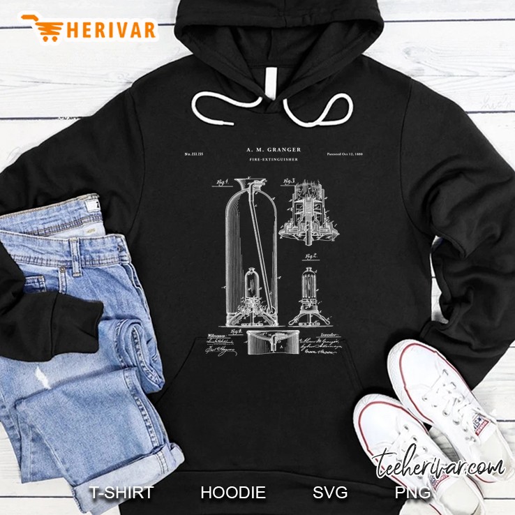 Fire Extinguisher Patent - Firefighter Tshirt Hoodie