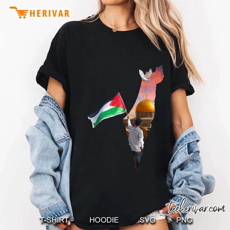 Free Palestine Flag Save Gaza Al Aqsa Mosque Jerusalem City Ladies Tee
