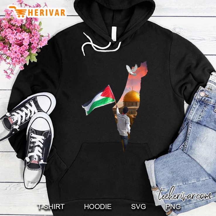 Free Palestine Flag Save Gaza Al Aqsa Mosque Jerusalem City Hoodie