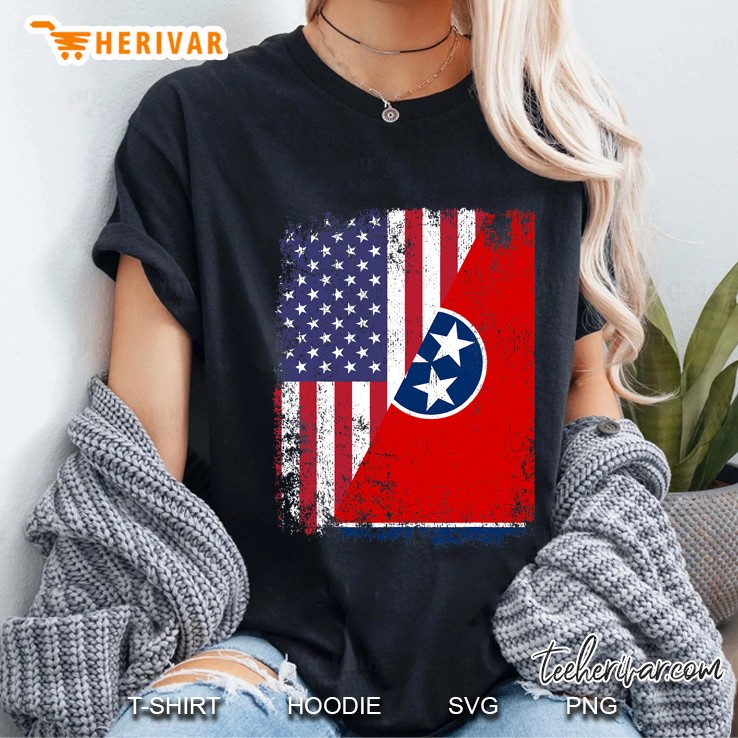 American Tennessean Roots Flags America Usa Tennessee Ladies Tee
