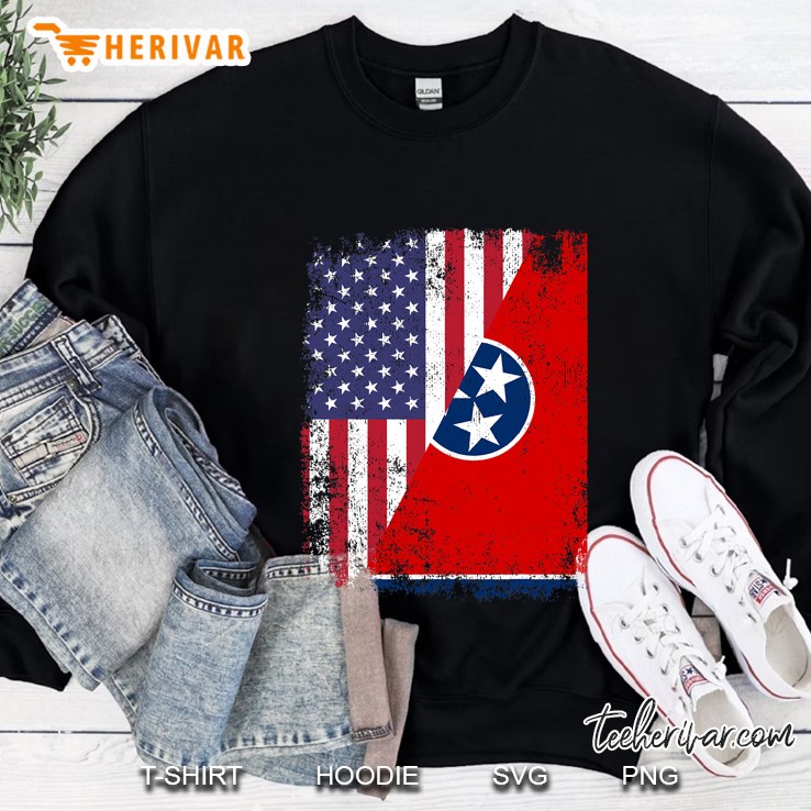 American Tennessean Roots Flags America Usa Tennessee Sweatshirt