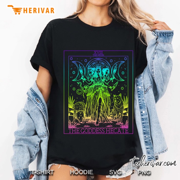 The Goddess Hecate Tarot Card Triple Moon Witch Hekate Wheel Pullover Ladies Tee