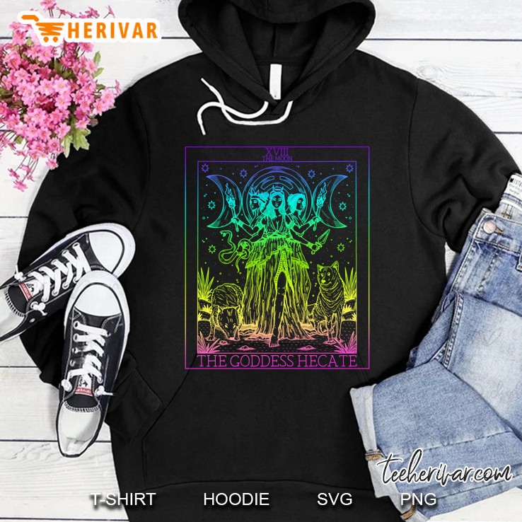 The Goddess Hecate Tarot Card Triple Moon Witch Hekate Wheel Pullover Hoodie