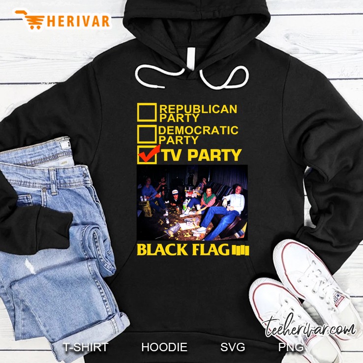 Republican Party Democratic Party Tv Party Black Flag Hoodie