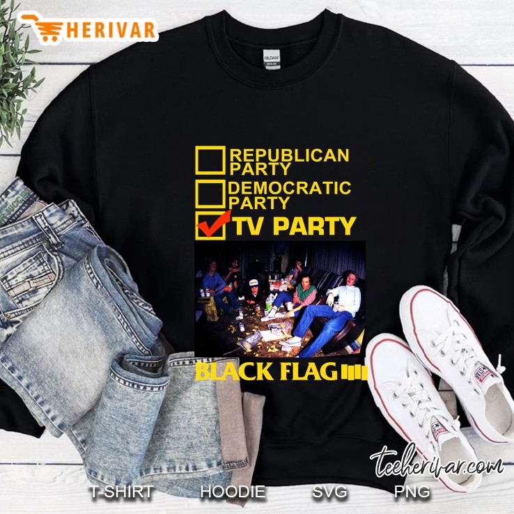 Republican Party Democratic Party Tv Party Black Flag Sweatshirt