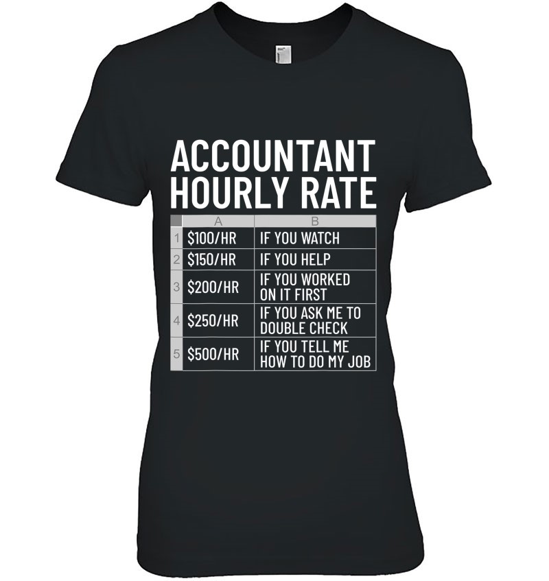 Accountant Hourly Rate Funny Accounting Theme Cpa Humor