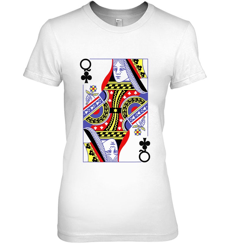 Queen Of Clubs Royal Flush Costume Halloween Playing Cards T-Shirts ...