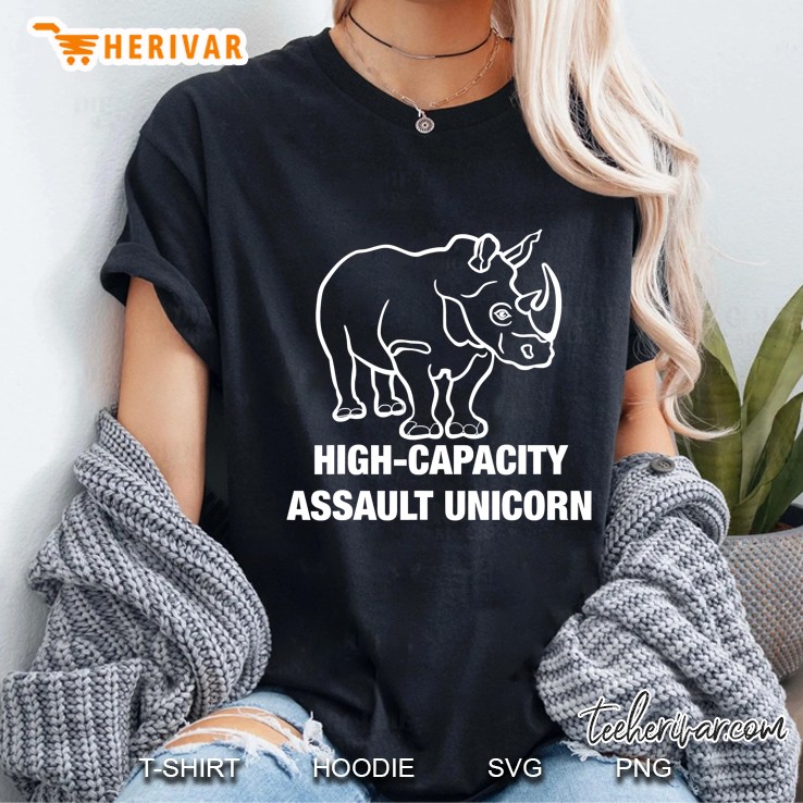 Funny Unicorn Military High Capacity Assault Rhino Horn Tee Ladies Tee