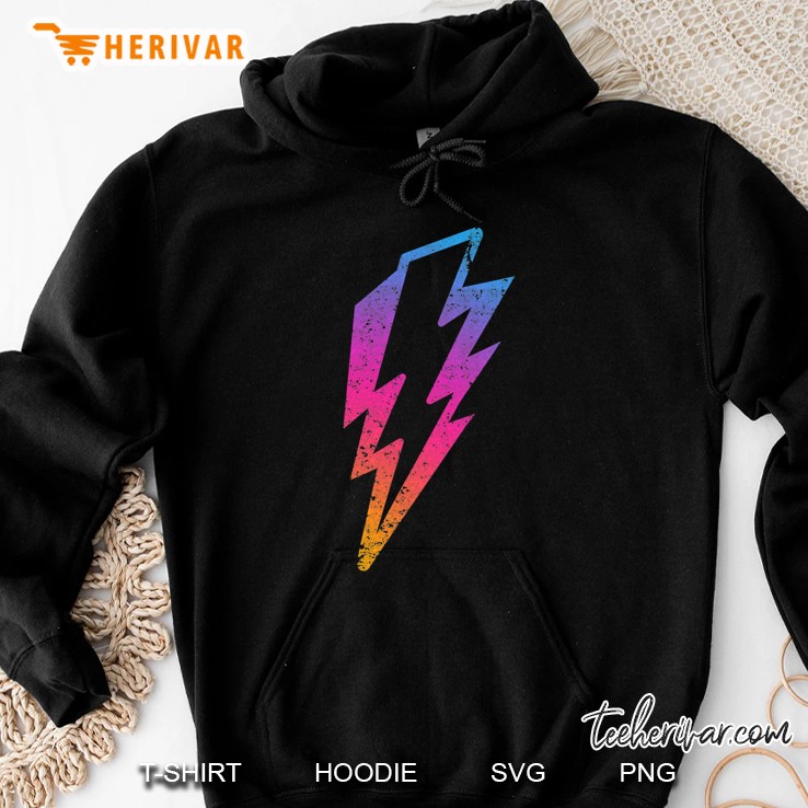 Multicolor Lightnings Powerful Distressed Bolts Unisex Hoodie