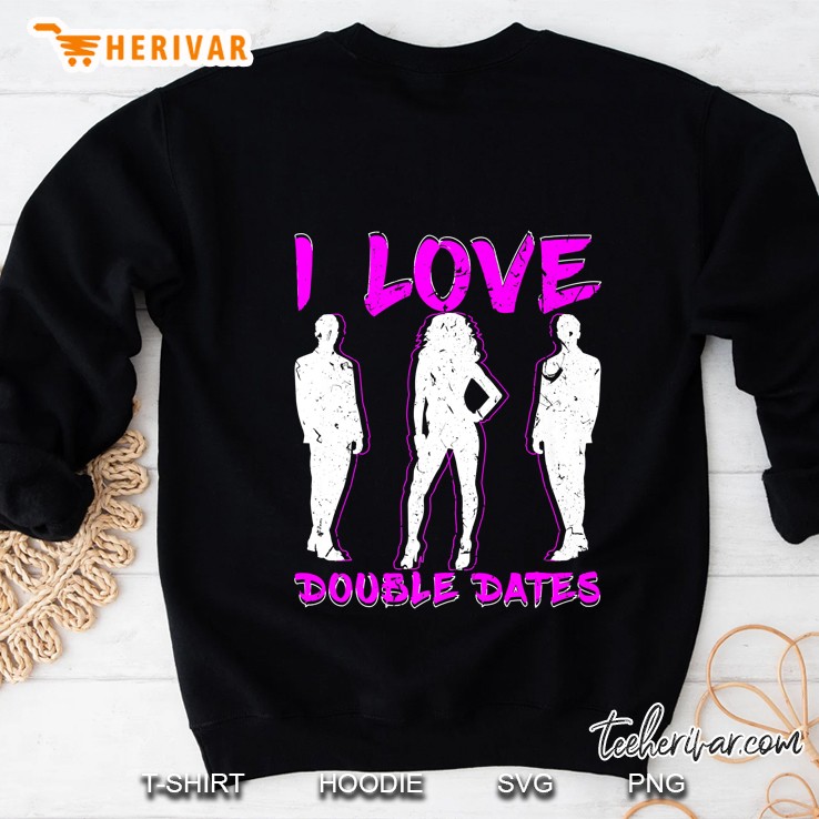 I Love Double Dates Threesome Swinger Hotwife Poly Premium Sweatshirt