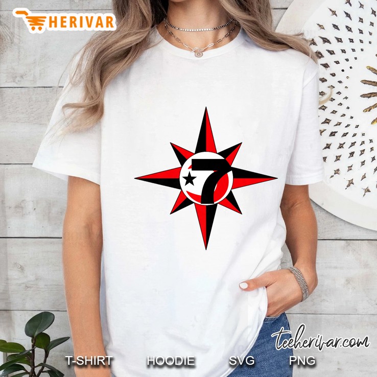 In The Name Of Allah 7 Logo Crescent Star 5 Percent Premium Ladies Tee