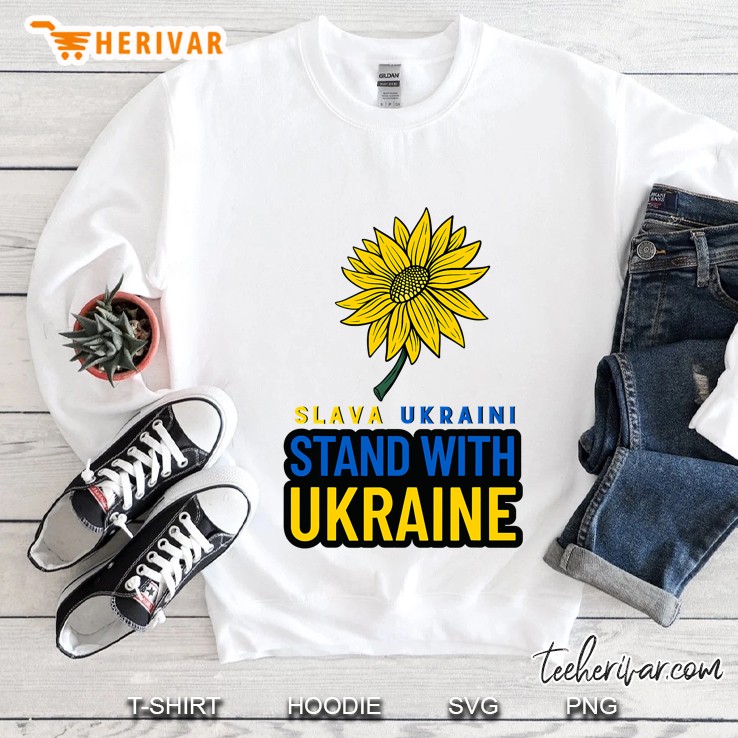 Slava Ukraini Stand With Ukraine Sunflower Mens Womens Kid Sweatshirt