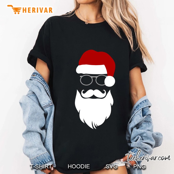 Hipster Santa Shirt Funny Santa Claus Christmas Eve Gift Ladies Tee