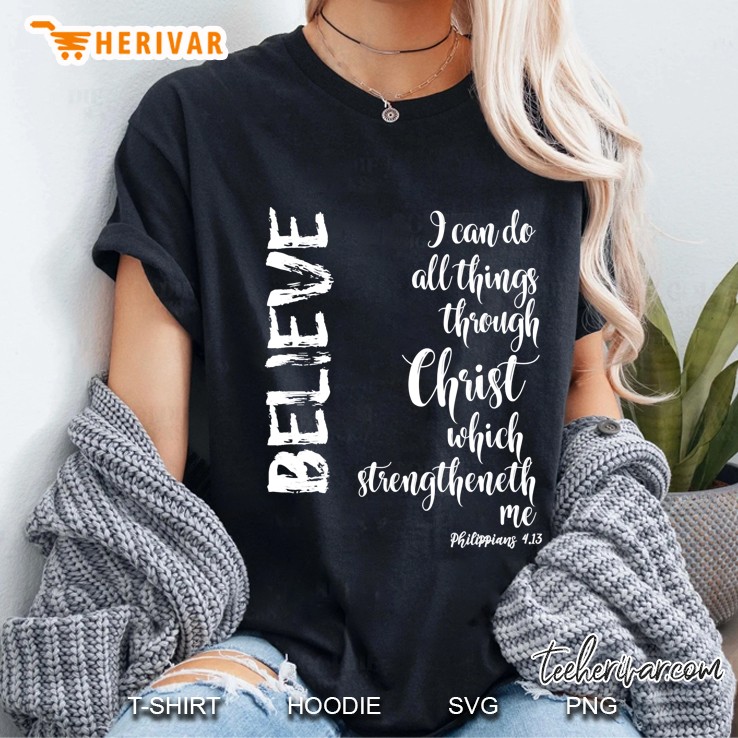 I Can Do All Things Through Christ Bible Verse Pullover Ladies Tee