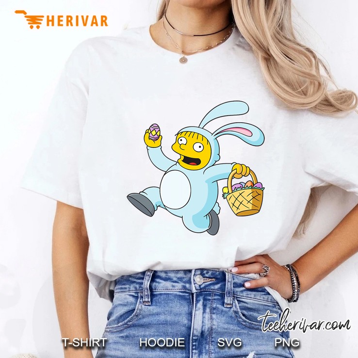 The Simpsons Ralph Wiggum Easter Bunny Funny Ladies Tee