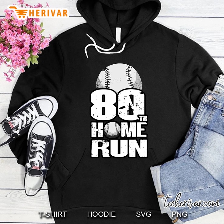 80 Years Old Vintage Baseball 80Th Birthday Hoodie