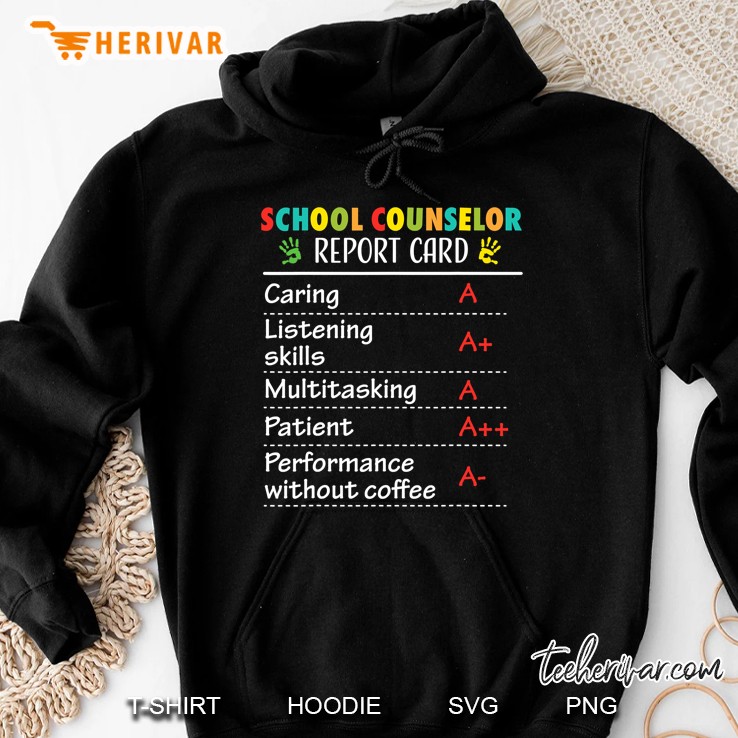 Funny School Counselor Appreciation Gift Report Card Hoodie