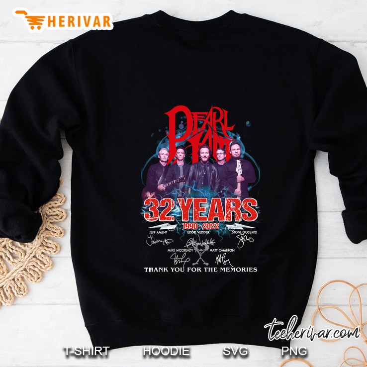 Pearl Jam 32 Years 1990-2022 Thank You For The Memories Signed Sweatshirt