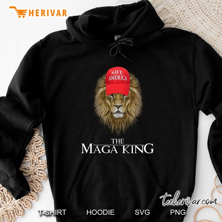 The Maga King Trump Lion Wearing Save America Hat Hoodie