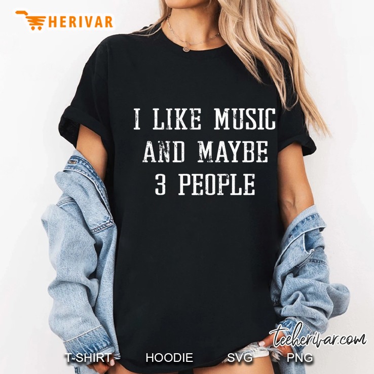 Vintage Funny Sarcastic I Like Music And Maybe 3 People Premium Ladies Tee