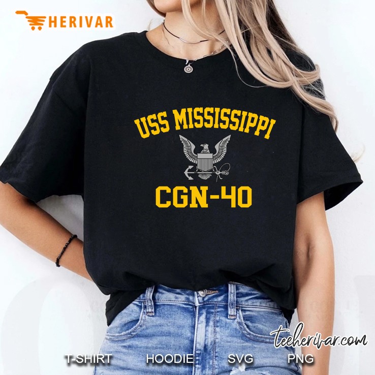 Uss Mississippi Cgn-40 Premium Gift Ladies Tee