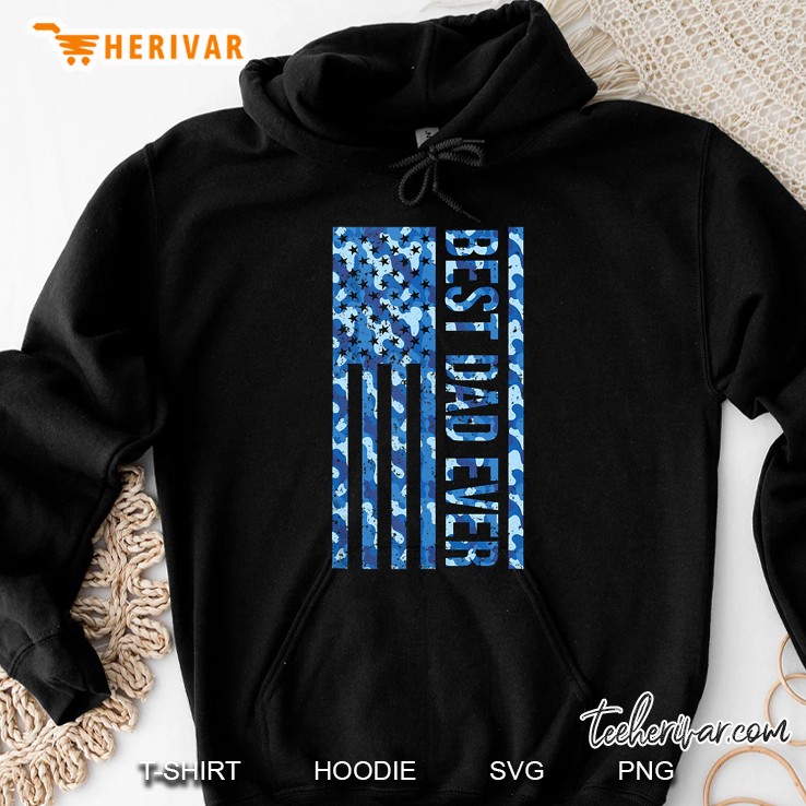 Best Dad Ever With Us American Flag Awesome Dads Family Hoodie