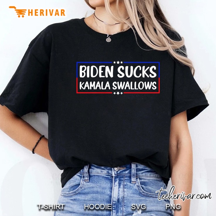 Biden Sucks Kamala Swallows Funny Biden And Kamala Premium Ladies Tee