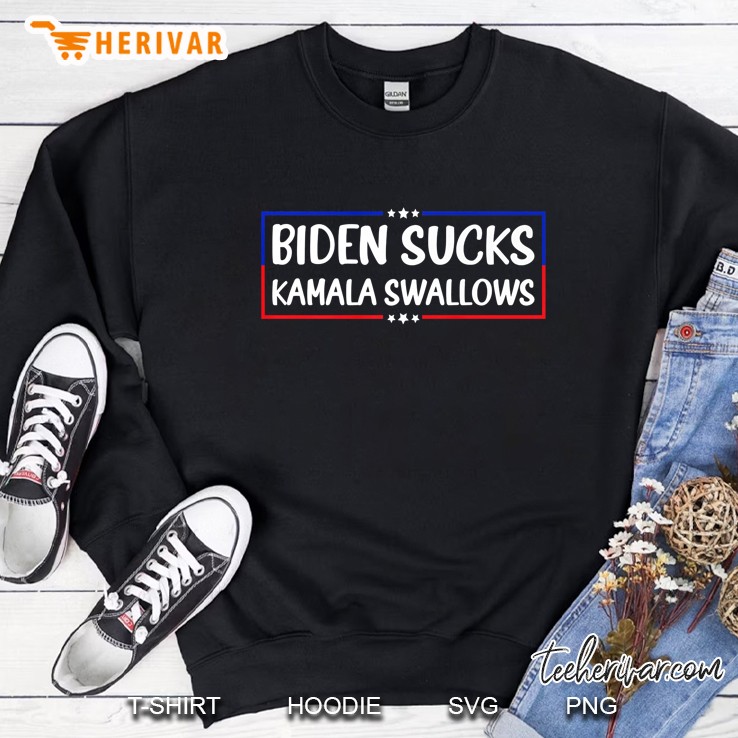 Biden Sucks Kamala Swallows Funny Biden And Kamala Premium Sweatshirt