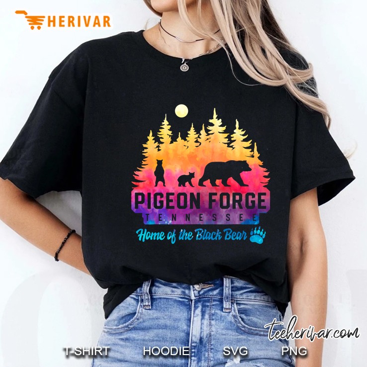 Pigeon Forge Tennessee Bear Great Smoky Mountains Tie Dye Ladies Tee