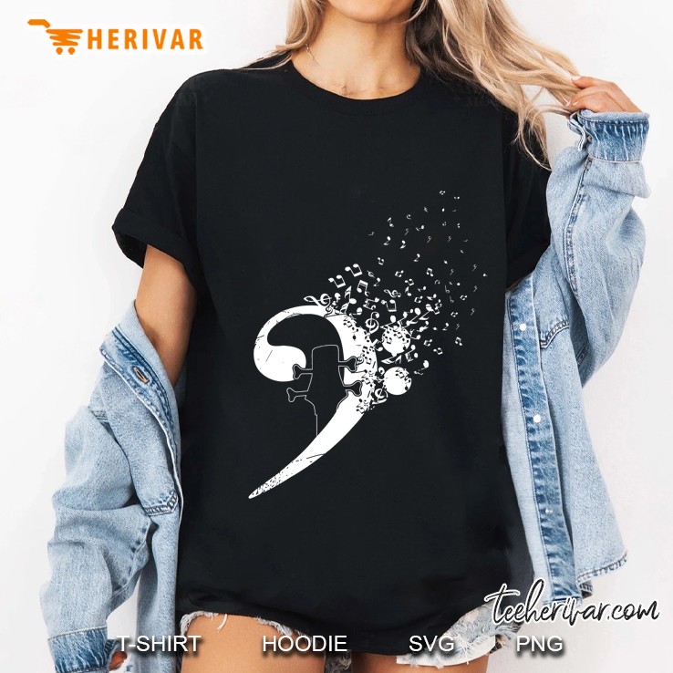 Bass Guitar Player Bassist Bass Clef Musician Bass Guitar Ladies Tee