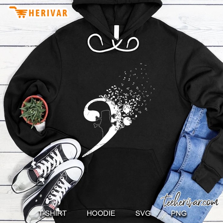 Bass Guitar Player Bassist Bass Clef Musician Bass Guitar Hoodie