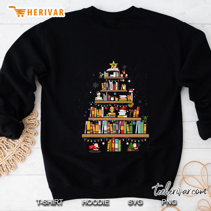 Merry Christmas Tree Shirt Love Reading Books Librarian Nerd Sweatshirt