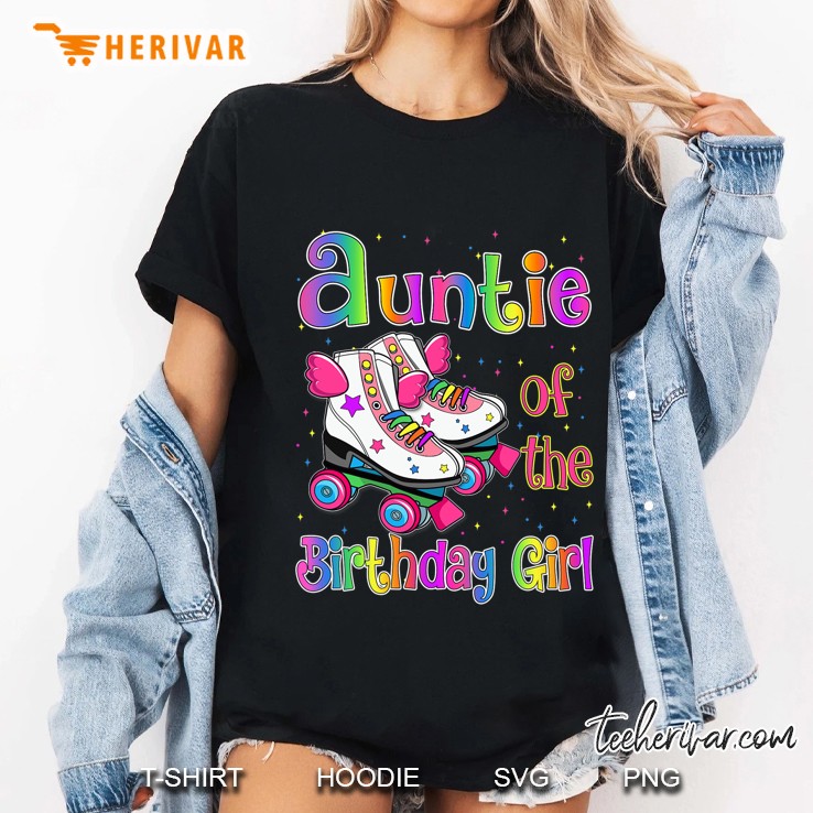 Auntie Birthday Girl Rolling Skate Birthday Family Party Ladies Tee