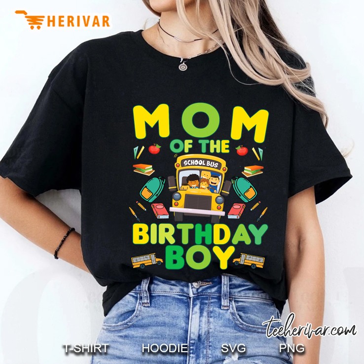Mom Of The Birthday Boy School Bus Ladies Tee