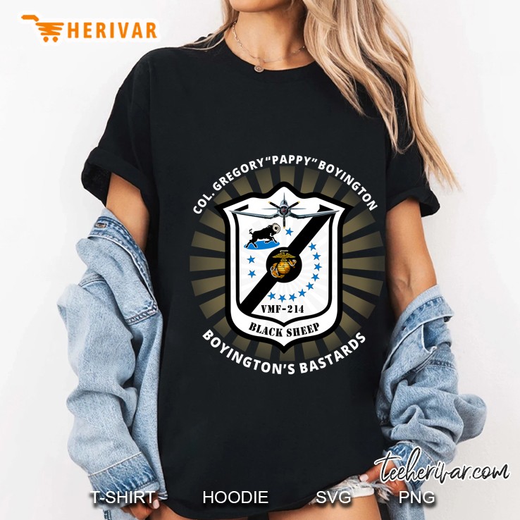 Col. Greg Pappy Boyington Black Seep Squadron Ladies Tee
