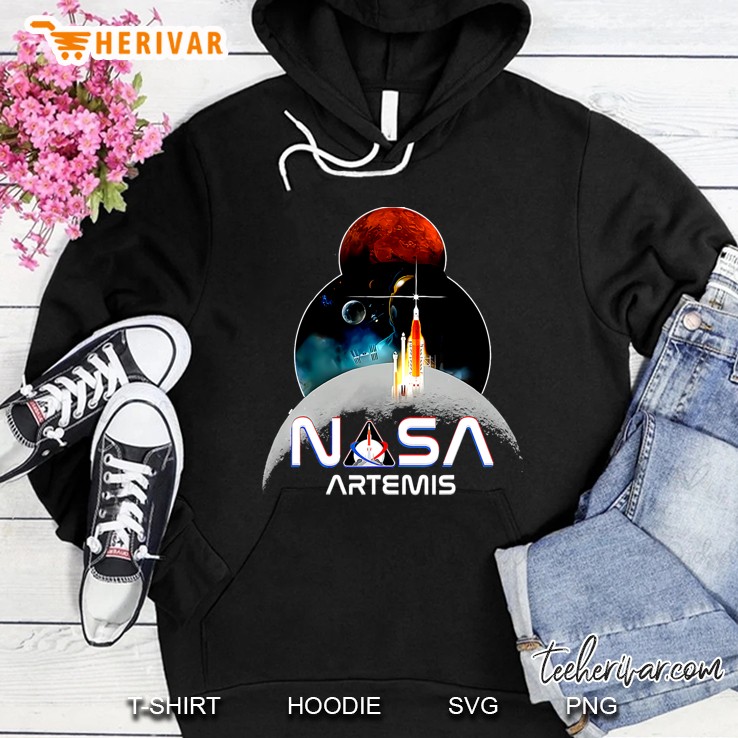 Artemis 1 Moon & Space Exploration Moon Base To Mars Hoodie