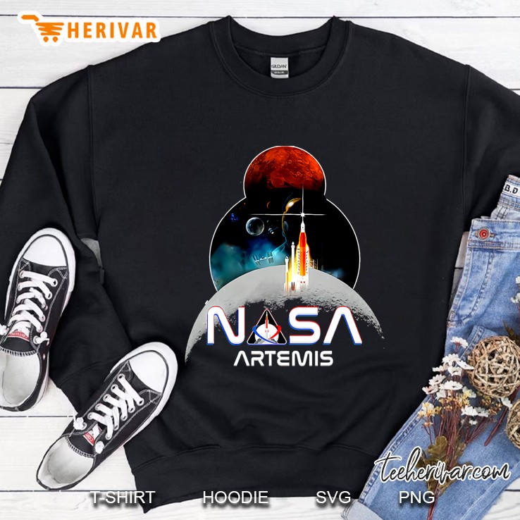 Artemis 1 Moon & Space Exploration Moon Base To Mars Sweatshirt