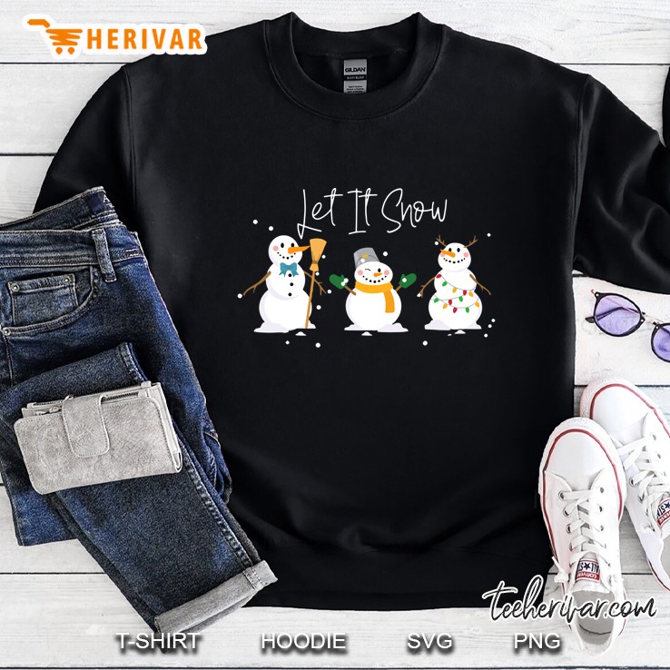 Christmas Cute Snowman Let It Snow Xmas Snowmies Women Kids Sweatshirt