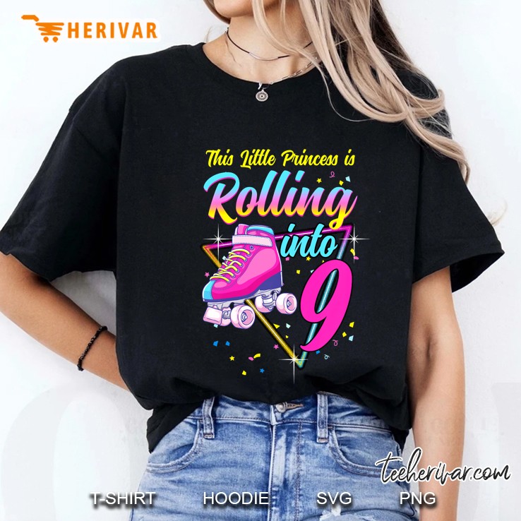 Kids Roller Skate 9 Years Old Girl Birthday Princess 9Th B-Day Ladies Tee