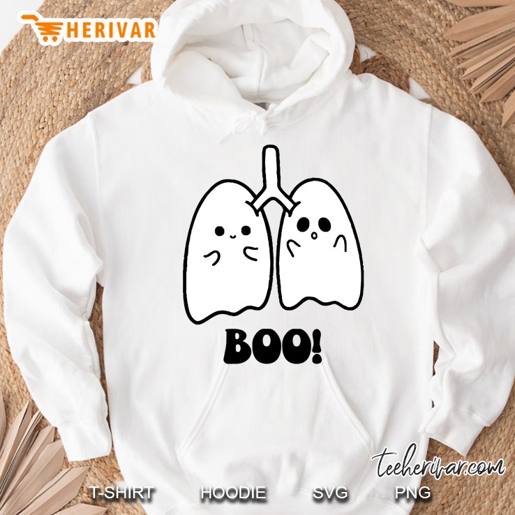 Funny Boo Lungs Ghost Halloween Respiratory Therapist Rt Hoodie