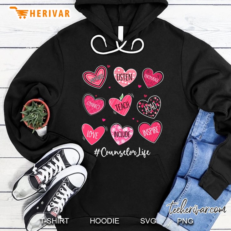 Funny Hearts Teach Love Inspire Counselor Life Valentine