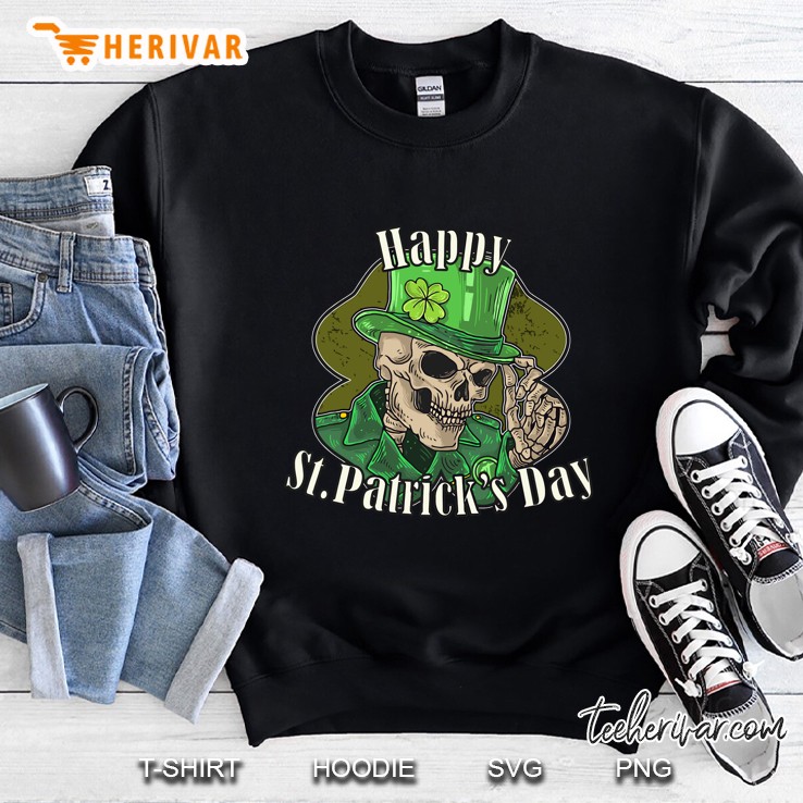 Saint Pattys Men Women Skull Happy St Patrick
