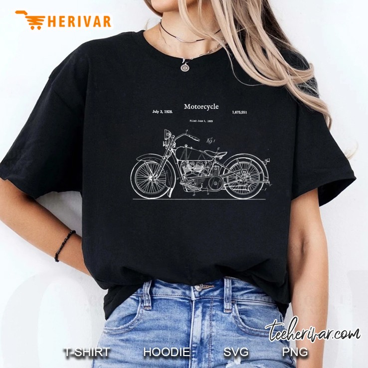 Vintage Street Bike Blueprint - Motorcycle Biker Ladies Tee