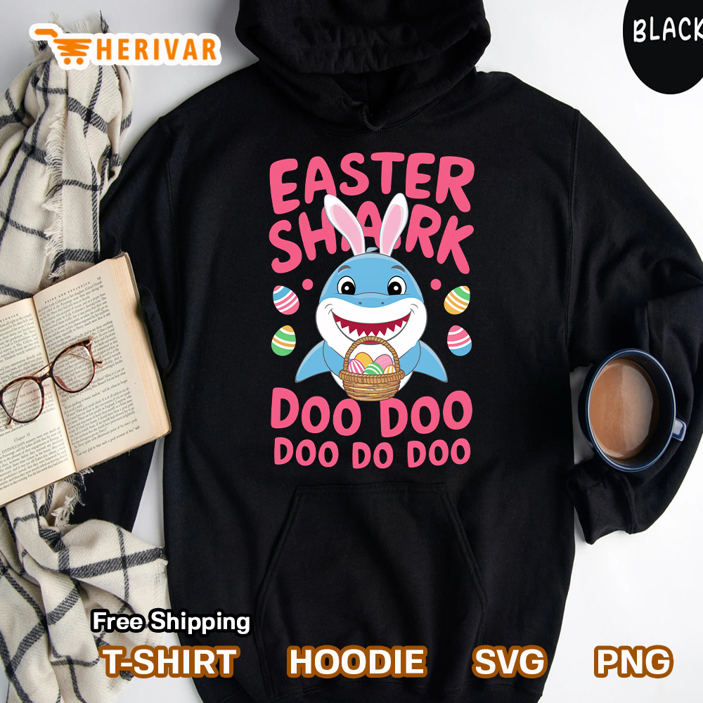 Cute Easter Bunny Shark Boys and Girls Easter Sunday T-shirt Hoodie